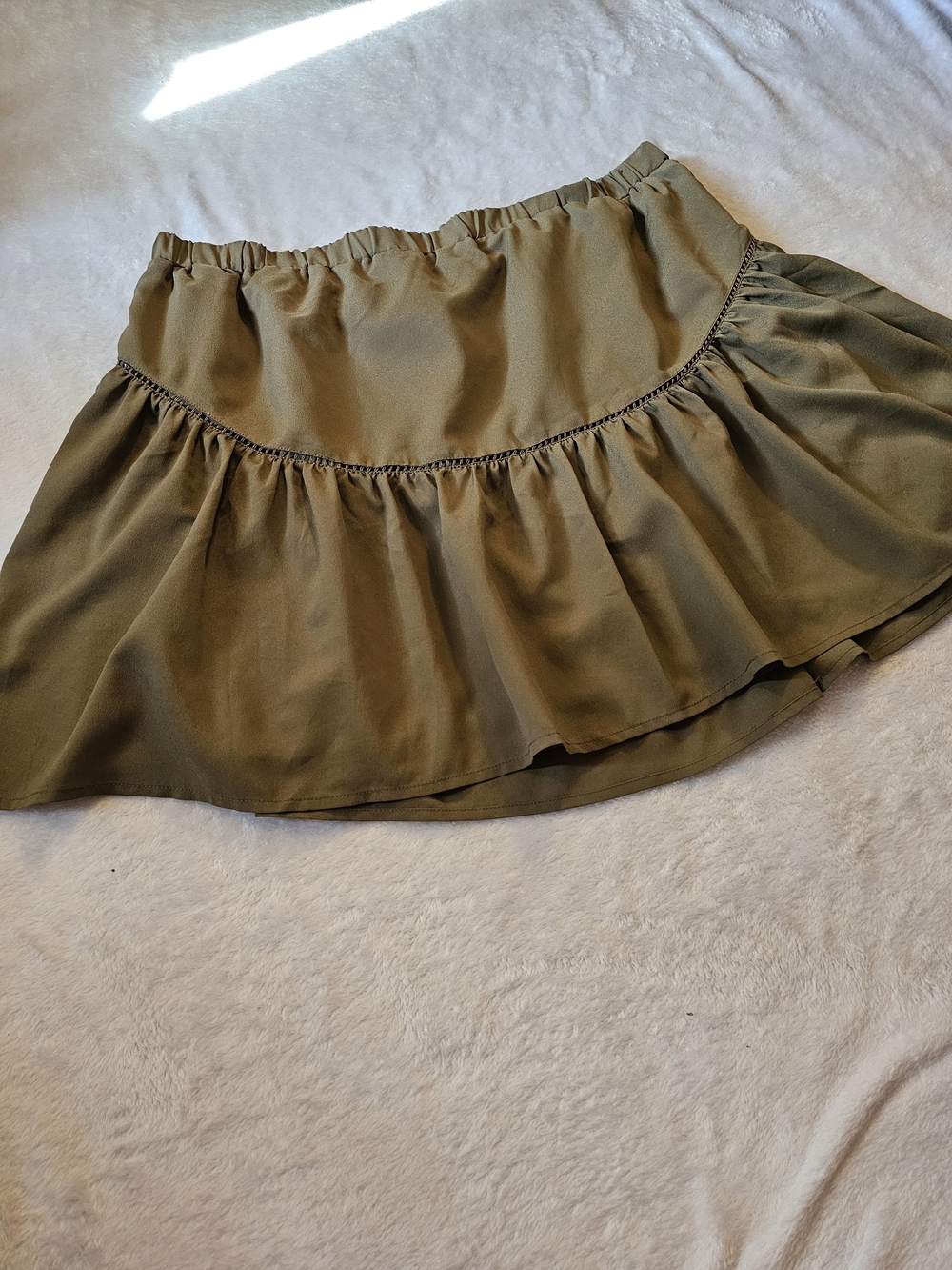 Banana Republic Olive Green Tiered Ruffle Skirt